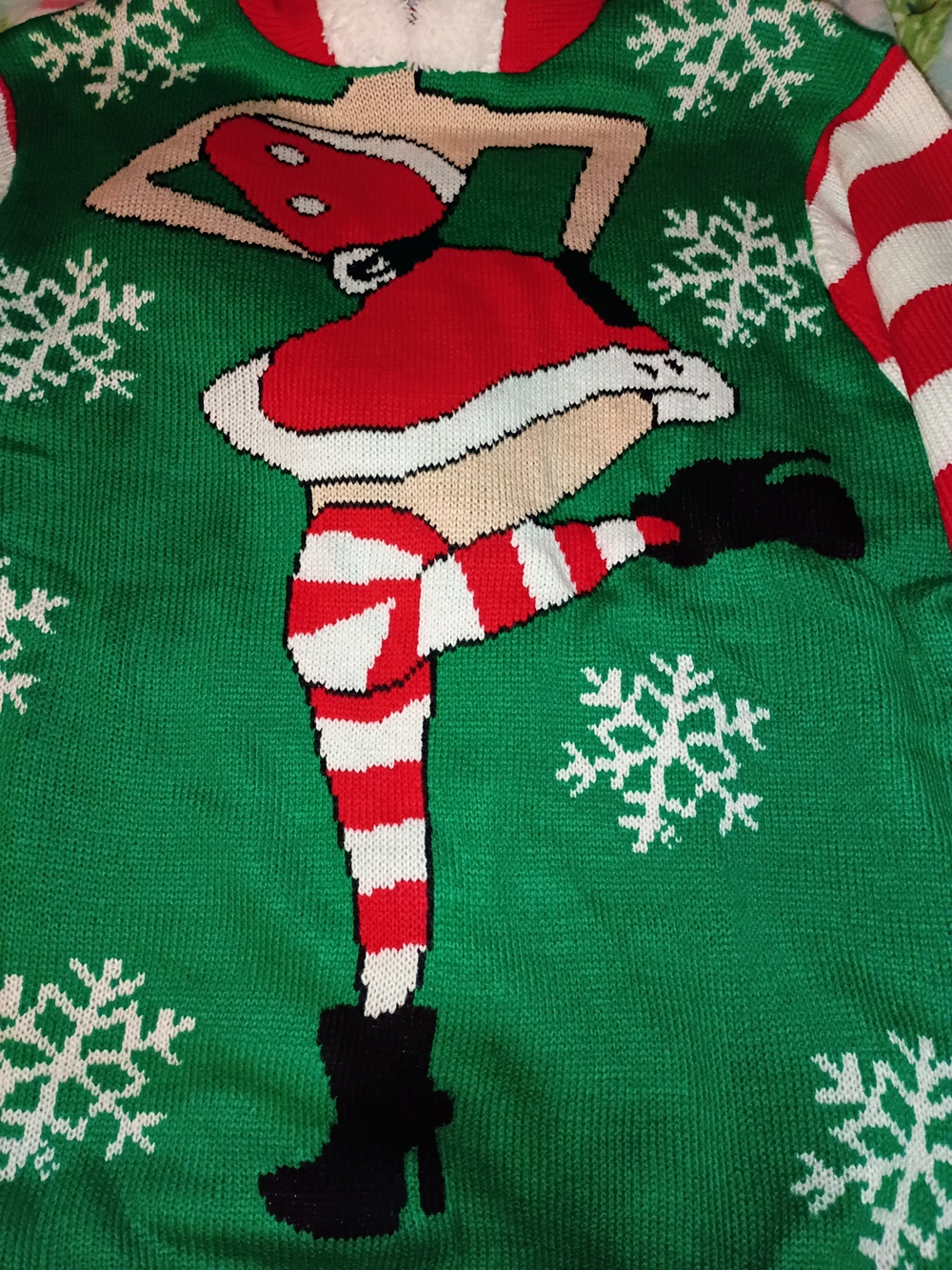 You Look Ugly Today Hooded Pin Up Christmas Sweater Size Large NWT - Picture 7 of 7